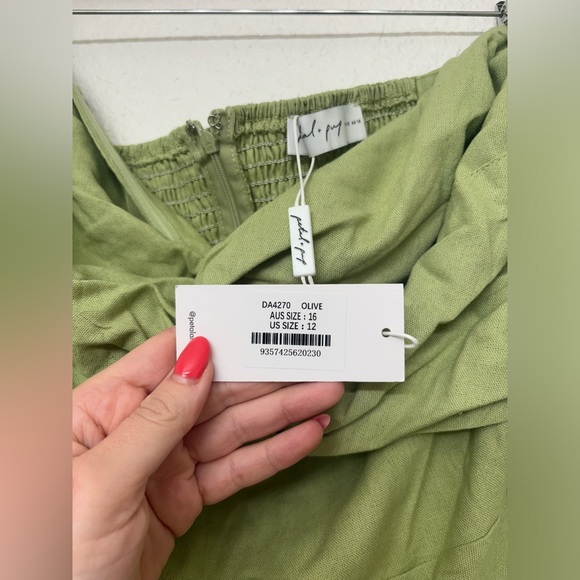 Petal & Pup Rosetta Cutout Cotton & Linen Strapless Dress - Picture 6 of 11